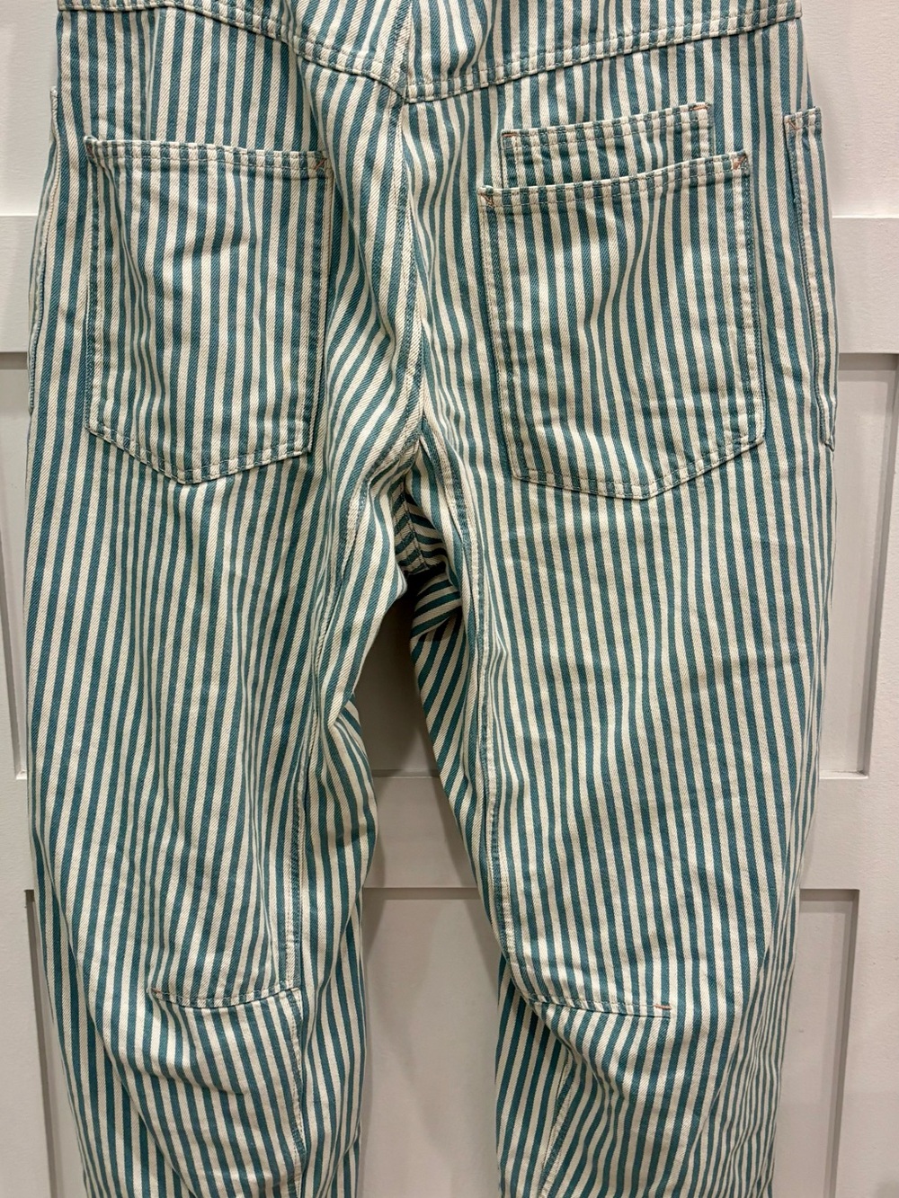 We The Free Moxie Railroad Low Slung Blue & White Striped Wide-Leg Jeans - Picture 6 of 6